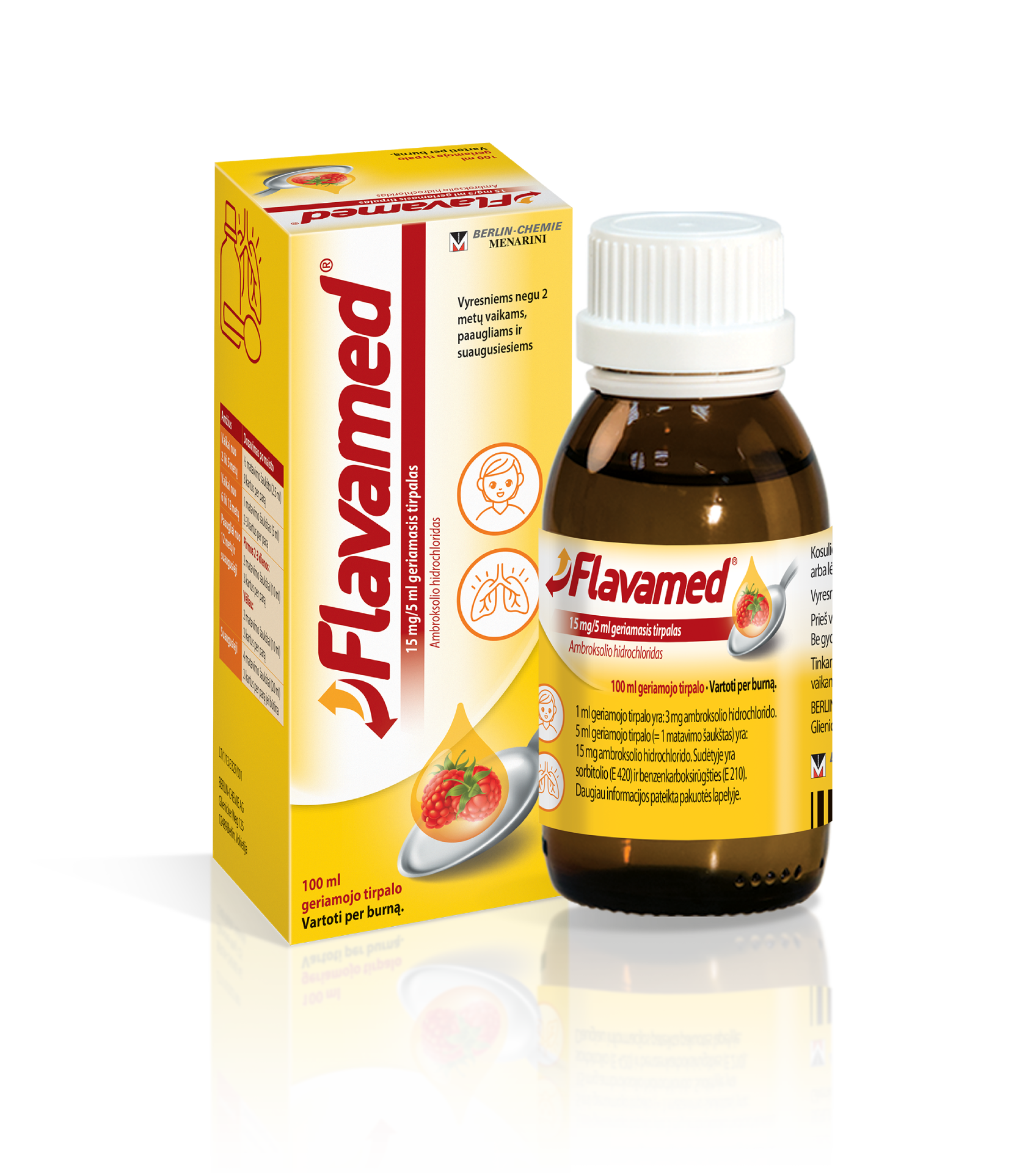 Flavamed® 15 mg / 5 ml geriamasis tirpalas