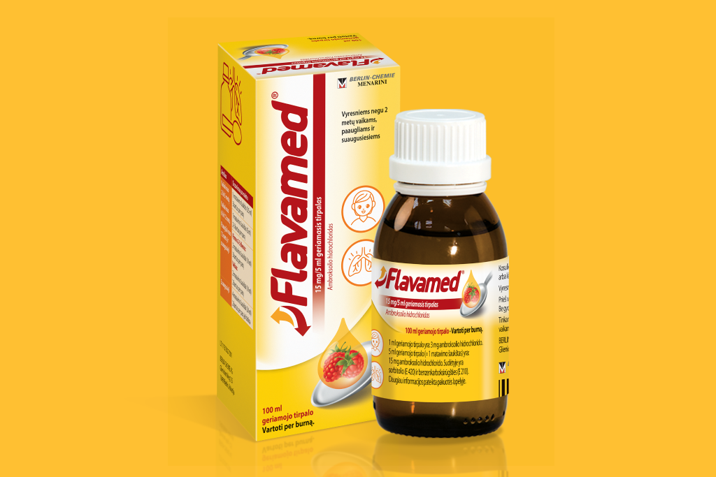 Flavamed® 15 mg / 5 ml geriamasis tirpalas