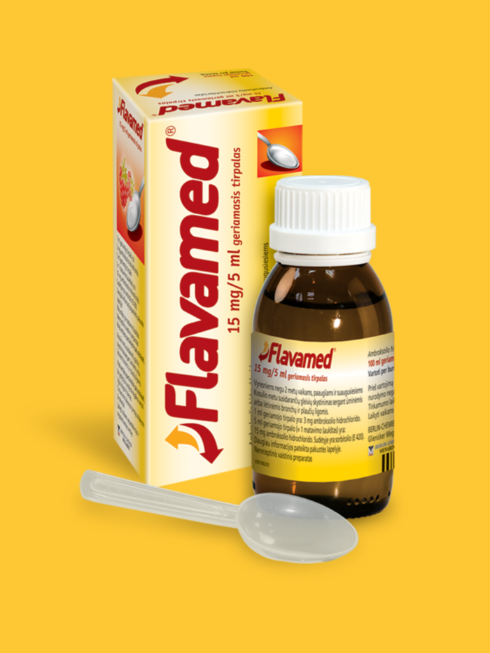 Flavamed® 15 mg/5 ml geriamasis tirpalas
